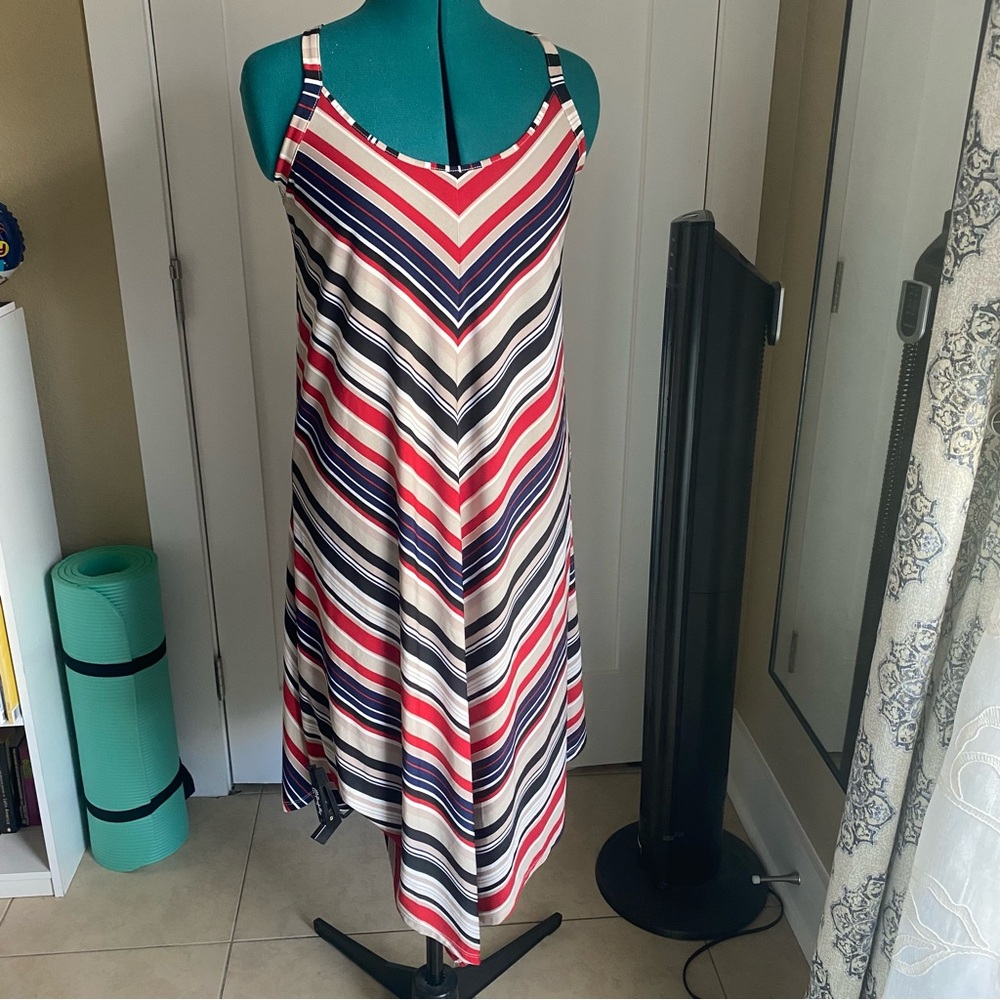Striped Multicolor Sleeveless Dress